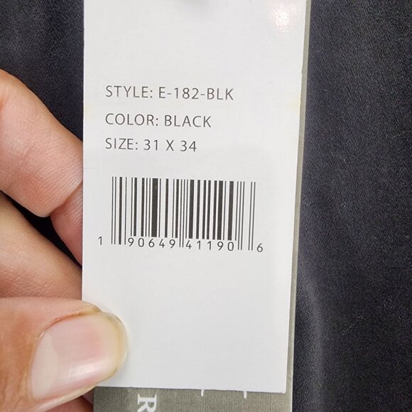 Jachs Pants Mens 31x34 Black Stretch Mid Rise Slim Fit Slim Tapered Leg *NWT* - Picture 2 of 15